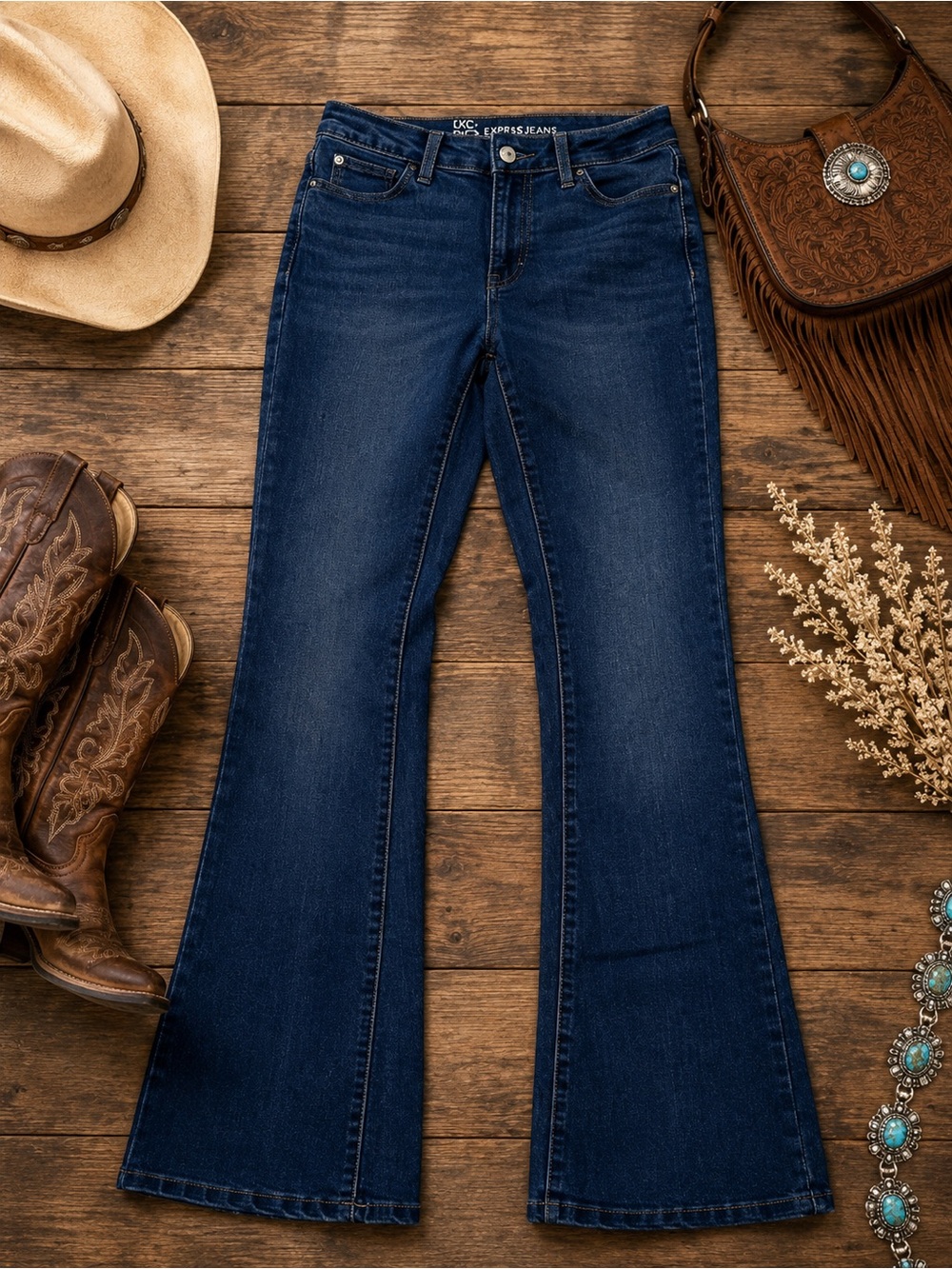 Dark Blue Women's Flared Jeans